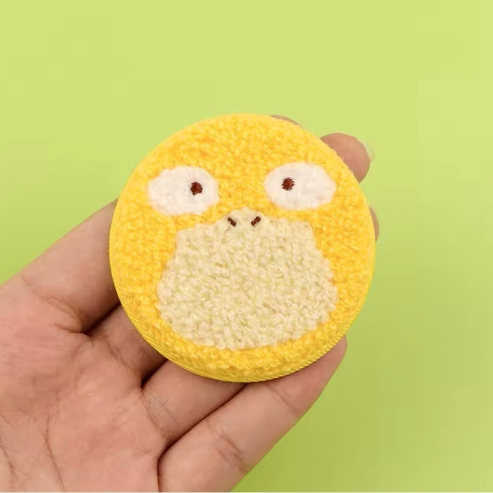 3/$33 Pokemon Character Psyduck Fuzzy Texture Embroidered Button Pin Brooch